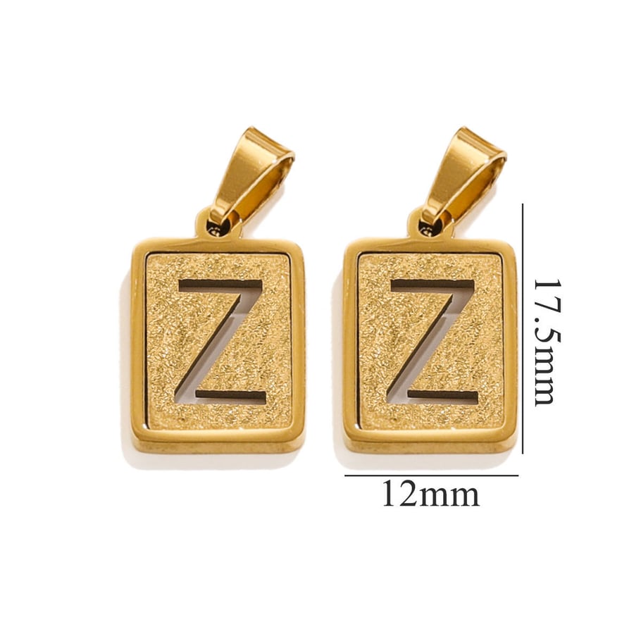 1 pair simple series simple letter titanium steel gold plated unisex pendants